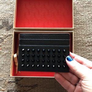 NWT Louboutin Studded Leather Card Case